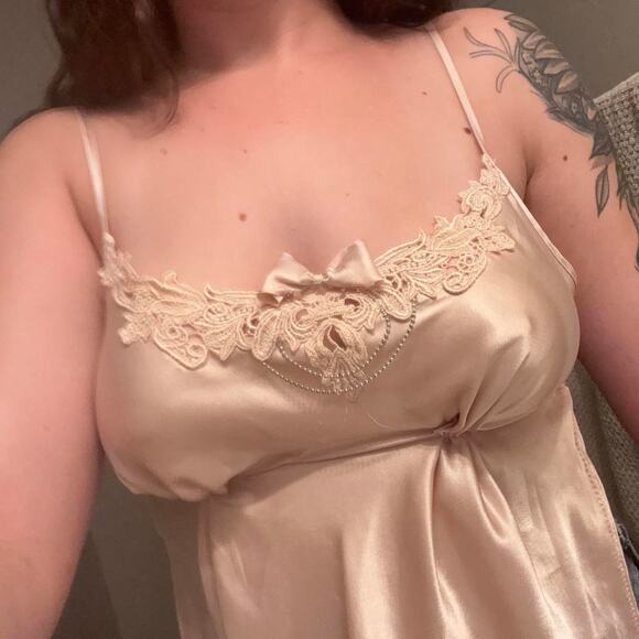 Cream satin slip top - Picture 2 of 7